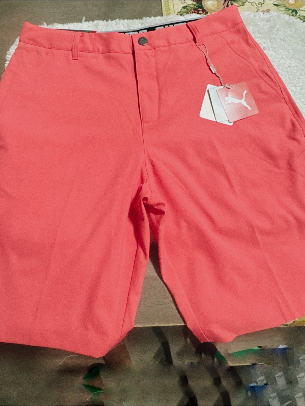 Puma Men’s Coral-Red Flat Front Performance Shorts